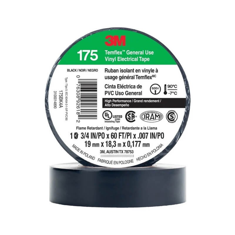 Imagen ilustrativa de CINTA AISLADORA DE PVC TEMFLEX 175 19MM X 9M NEGRO