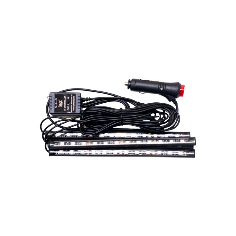 Imagen ilustrativa de TIRA DE LUCES RGB X 4 PARA INTERIOR RGB 12V LED CHIP SMD 5050 Conexion Bluetooth