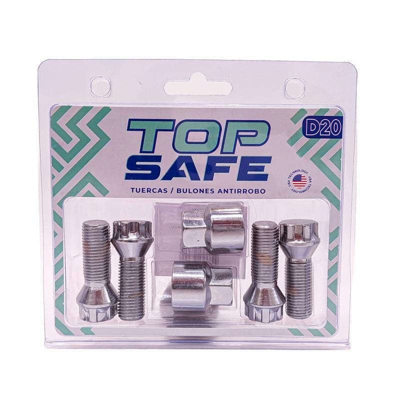 Imagen ilustrativa de CONJUNTO DE 4 BULONES + 2 LLAVES MEDIDAS PASO DE ROSCA 14X1.5, HEXAGONO 19MM, LARGO 34MM. MARCAS: MERCEDES BENZ / VOLKSWAGEN