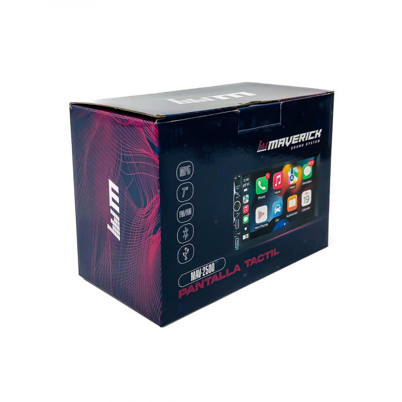 Imagen ilustrativa de 2 DIN 7" CON TOUCH SCREEN, CARPLAY & ANDROID AUTO, BLUETOOTH, AM / FM RADIO, CONEXION USB Y CARGADOR TIPO C, RGB, FICHA ISO, POTENCIA 4*45W, INCLUYE CONTROL REMOTO