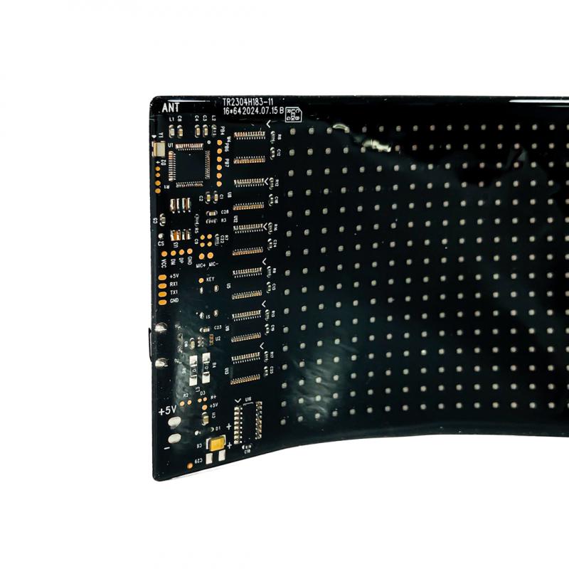 Imagen ilustrativa de PANEL RGB PARA USO EN PARABRISAS O LUNETA l 16*64 PIXELES MEDIDAS 9,2 X 37,4 cm 12V / 24V CONEXION USB BLUETOOTH CON APP Y CONTROL REMOTO