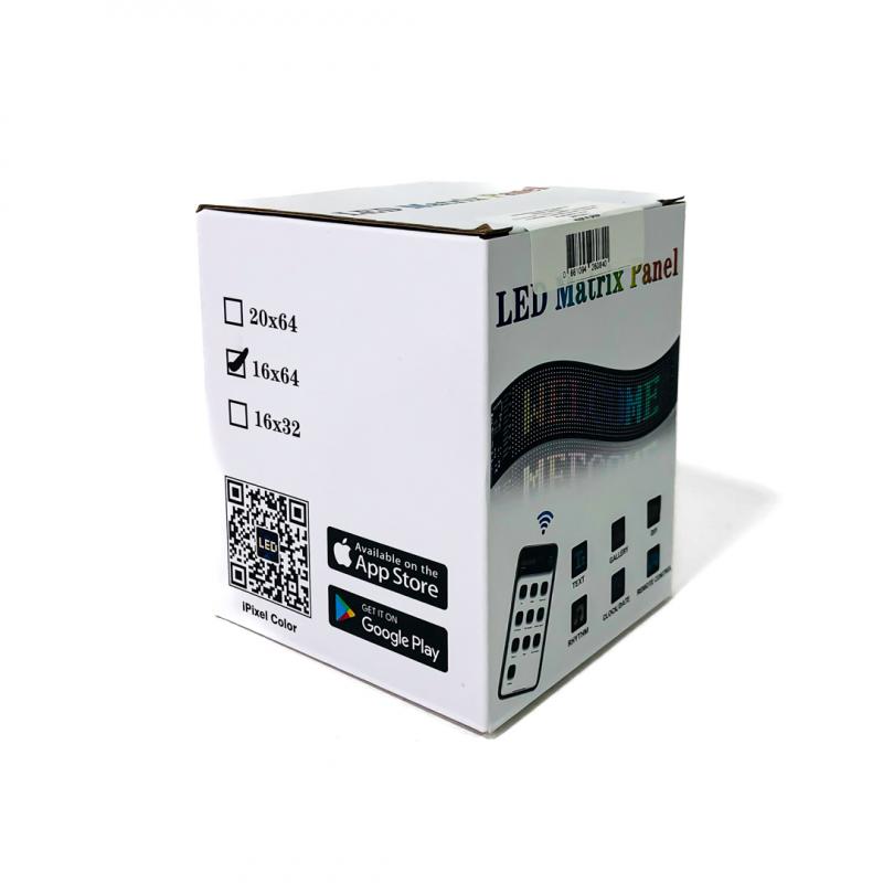 Imagen ilustrativa de PANEL RGB PARA USO EN PARABRISAS O LUNETA l 16*32 PIXELES MEDIDAS 7 X 17.3 cm 12V / 24V CONEXION USB BLUETOOTH CON APP Y CONTROL REMOTO