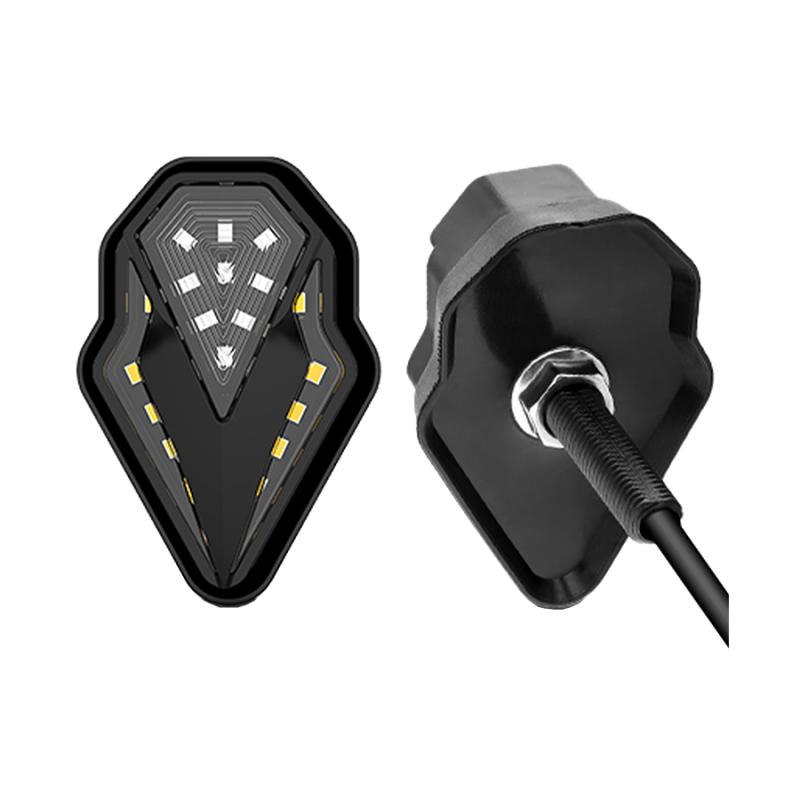 Imagen ilustrativa de ARO DE LED UNIVERSAL - LUZ DE GIRO GIRO PARA MOTO CON LUZ LED RUNNING BLANCA Y LUZ DE GIRO AMBAR 12V - JUEGO DE 2 UNIDADES MEDIDAS 24*40*70(mm)