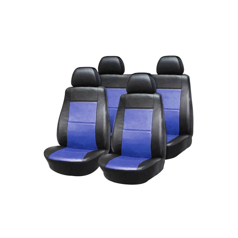 Imagen ilustrativa de UNIVERSAL NEGRA Y GRIS DE CUERO SINTENTICO 2 BUTACAS + ASIENTO TRASERO ENTERIZO